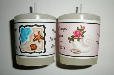 Details about 14 BEACH WEDDING FAVORS VOTIVE CANDLE LABELS