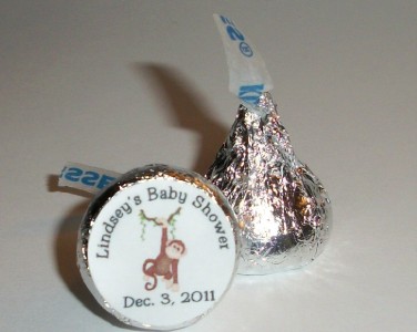 216 Monkey Jungle Safari Baby Shower Favors Hershey Kiss Labels On