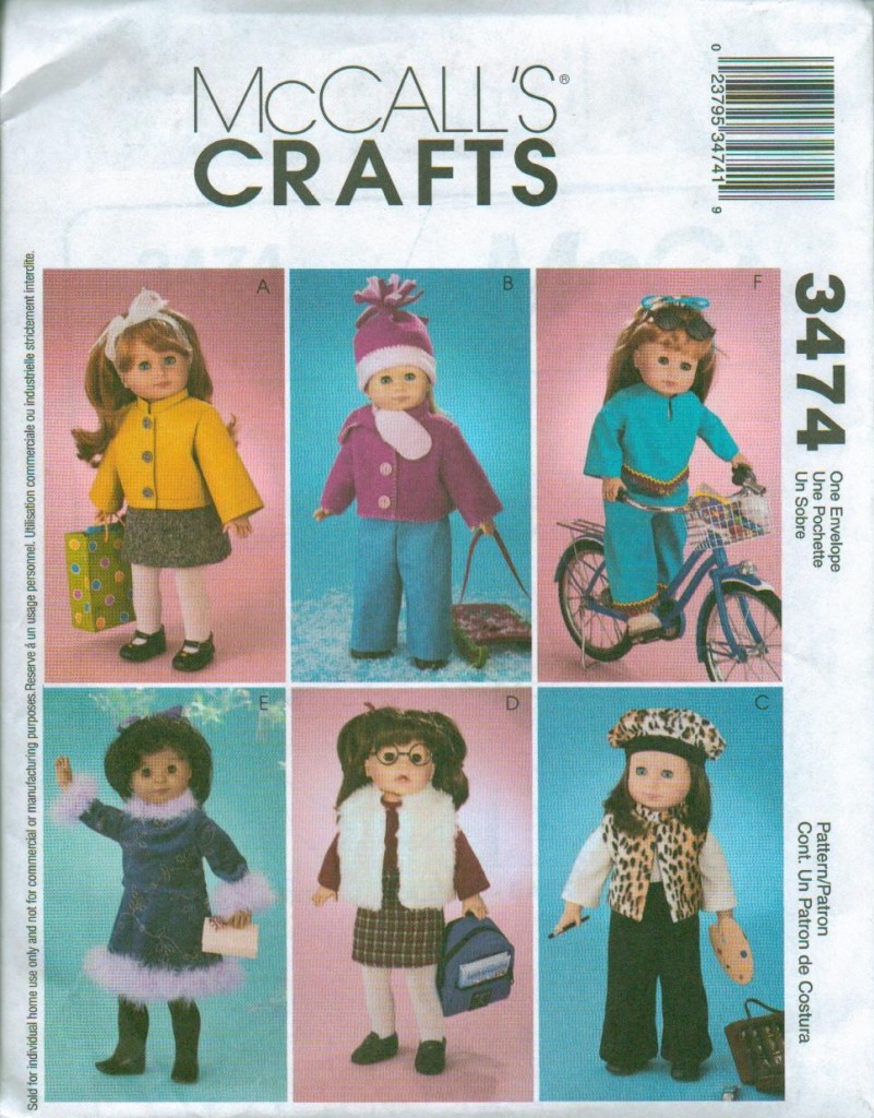 McCall's American Girl 18" Doll Clothes Sewing Pattern eBay
