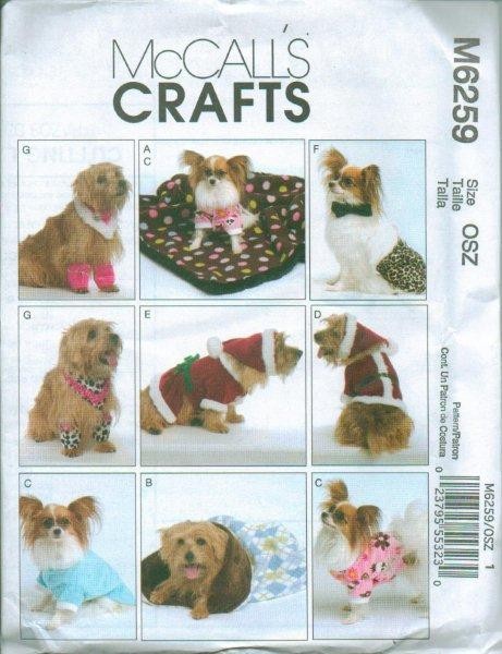 McCalls Craft Pet Dog Clothes Accessories Sewing Pattern McCall's ...