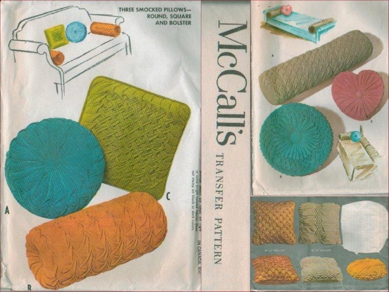 Vintage McCall s 1960s Smocked Throw Pillow Smocking Transfer Sewing Pattern Vtg - $19.99 PicClick