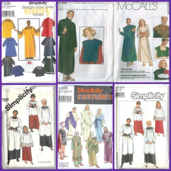 OOP Church Choir Robe Costume Sewing Pattern Unisex McCalls Simplicity