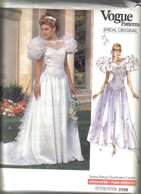 Oop Bridal Original Vogue Sewing Pattern Wedding Gown Floor Length Dress Misses Ebay 6861