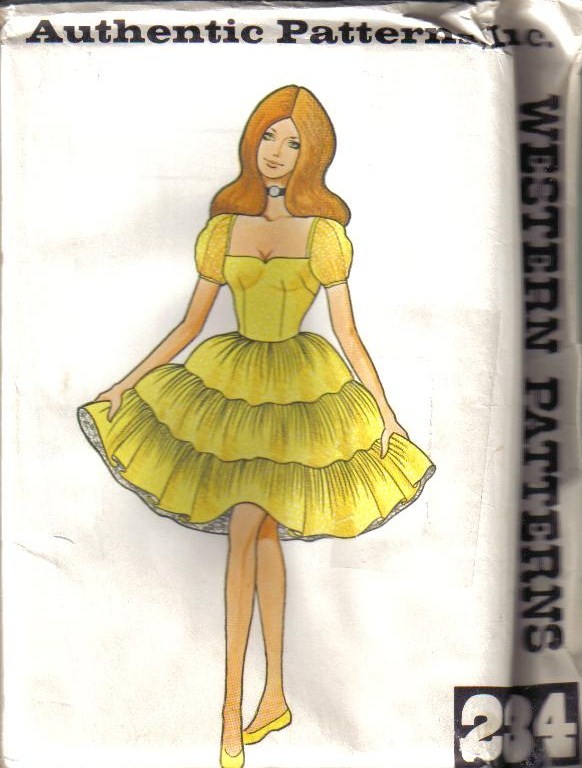 Ladies Square Dance Dress Authentic Patterns Sewing Pattern Misses Size