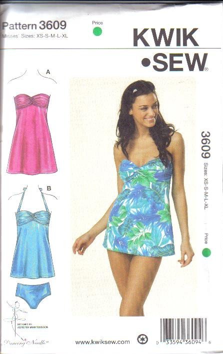 Misses Swim Wear Kwik Sew Sewing Pattern Swimsuit Summer Bathing Suit
