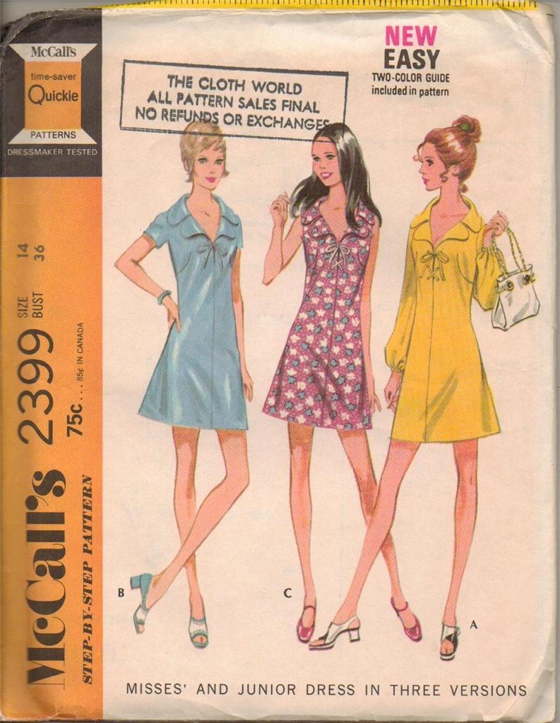 Vintage 1970's Mccalls Sewing Pattern Misses Size 14 Bust 36 Uncut Your