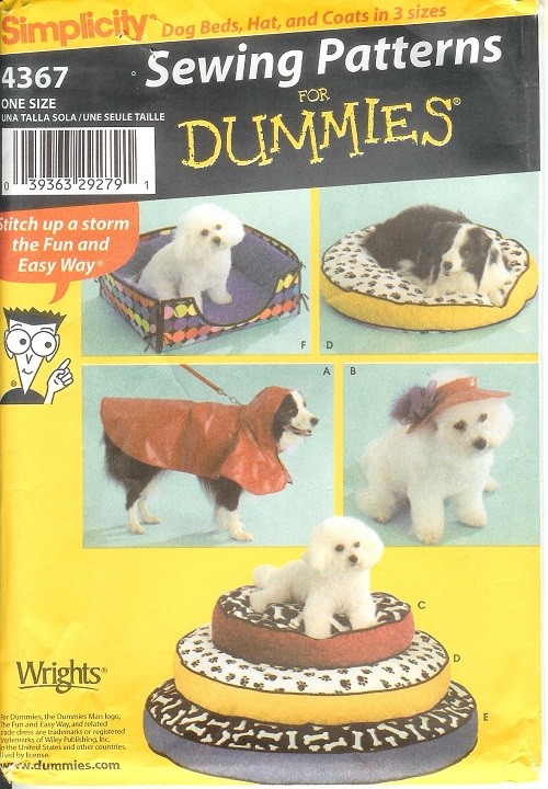 Simplicity Sewing Pattern Pets Dog Clothes & Accessories Beds Costumes