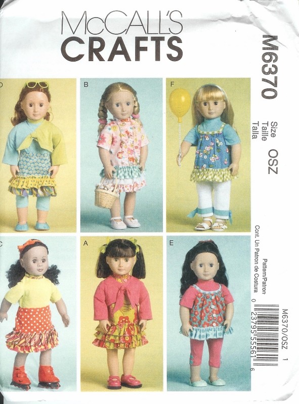 New McCalls 18" Doll Clothes Accessories Sewing Pattern Fits 18 in