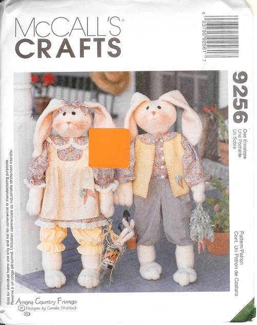 OOP Stuffed Easter Bunny Sewing Pattern Butterick McCalls Simplicity U
