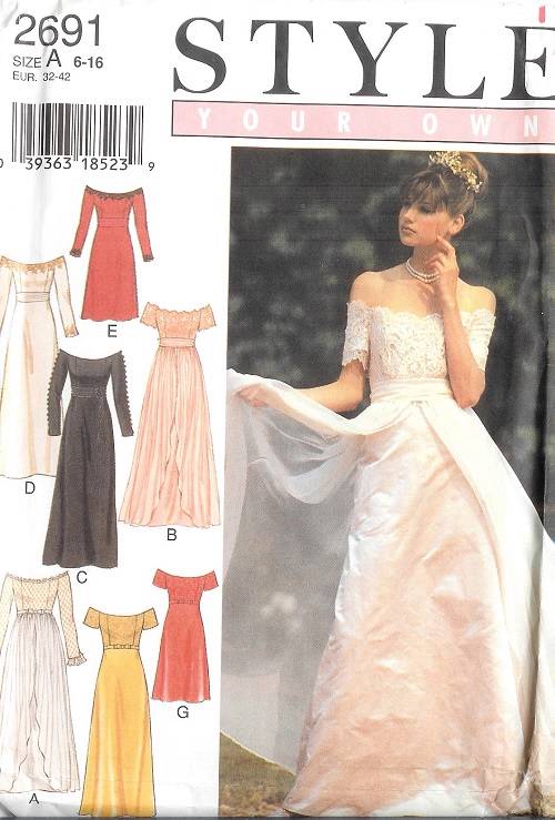 Simplicity Style Sewing Pattern Miss Bridal Gown Formal