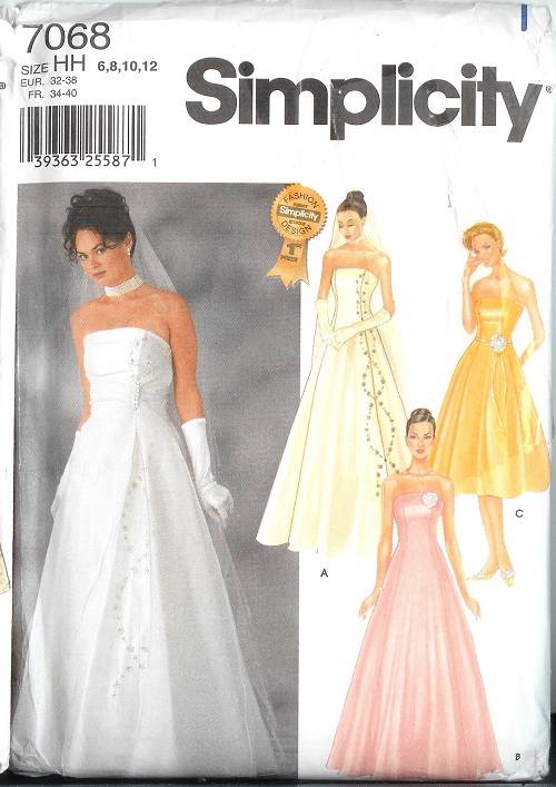 Simplicity Sewing Pattern Bridal Evening Gown Bridesmaid Prom Party 9717