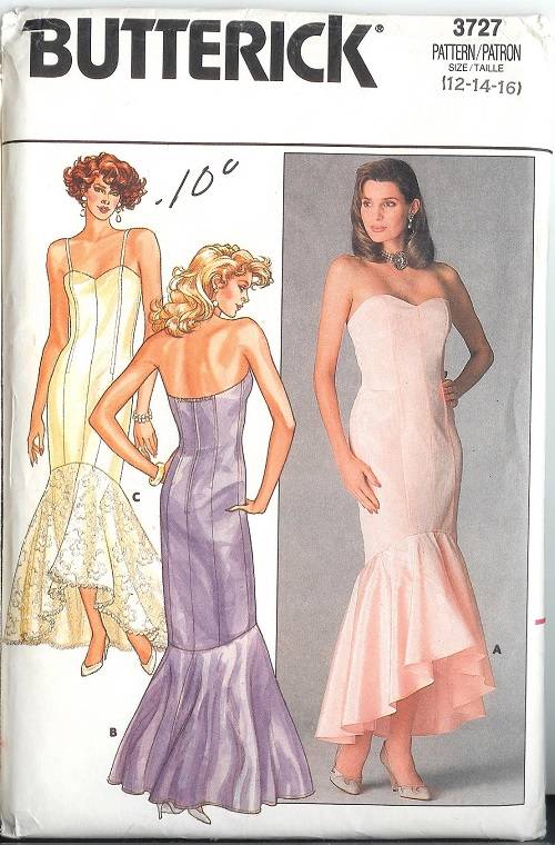 Butterick Sewing Pattern Misses Bridal Evening Gown Bridesmaid Prom Party Dress Ebay 4108