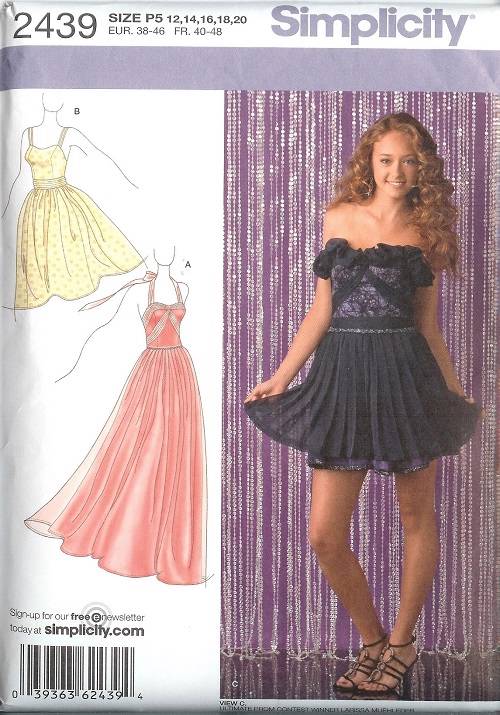 Simplicity Sewing Pattern Misses Formal Evening Gown Prom Party Dress U