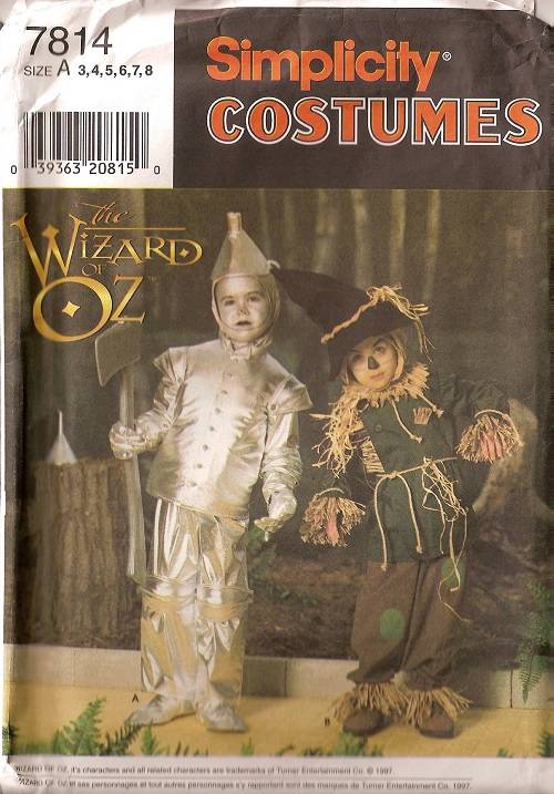 Wizard of Oz Costume Simplicity Sewing Pattern Adults or Kids Halloween