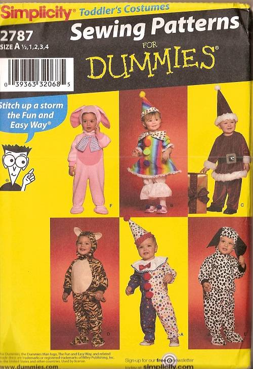 Halloween Costume Simplicity Sewing Pattern Infant Toddler Kids Size
