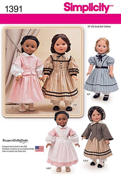 Simplicity Sewing Pattern 18 inch Doll Clothes Outfits Wardrobe for 18