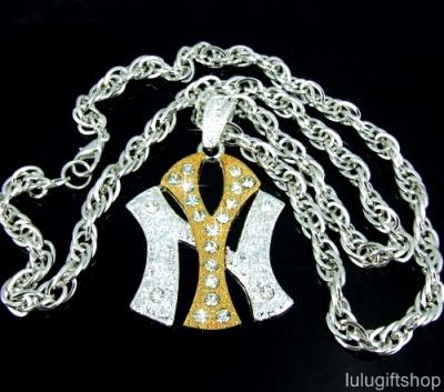   Bracelets Iced  Bracelets on Ebay   Ny Iced Out Bling Mens Hip Hop Pendant Chain Necklace