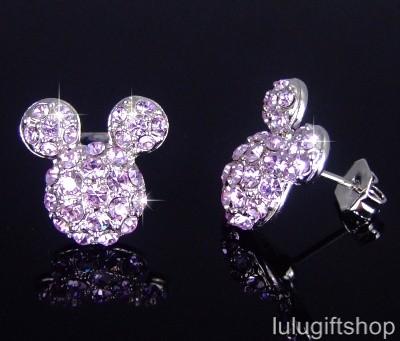 Mickey mouse swarovski earrings clearance