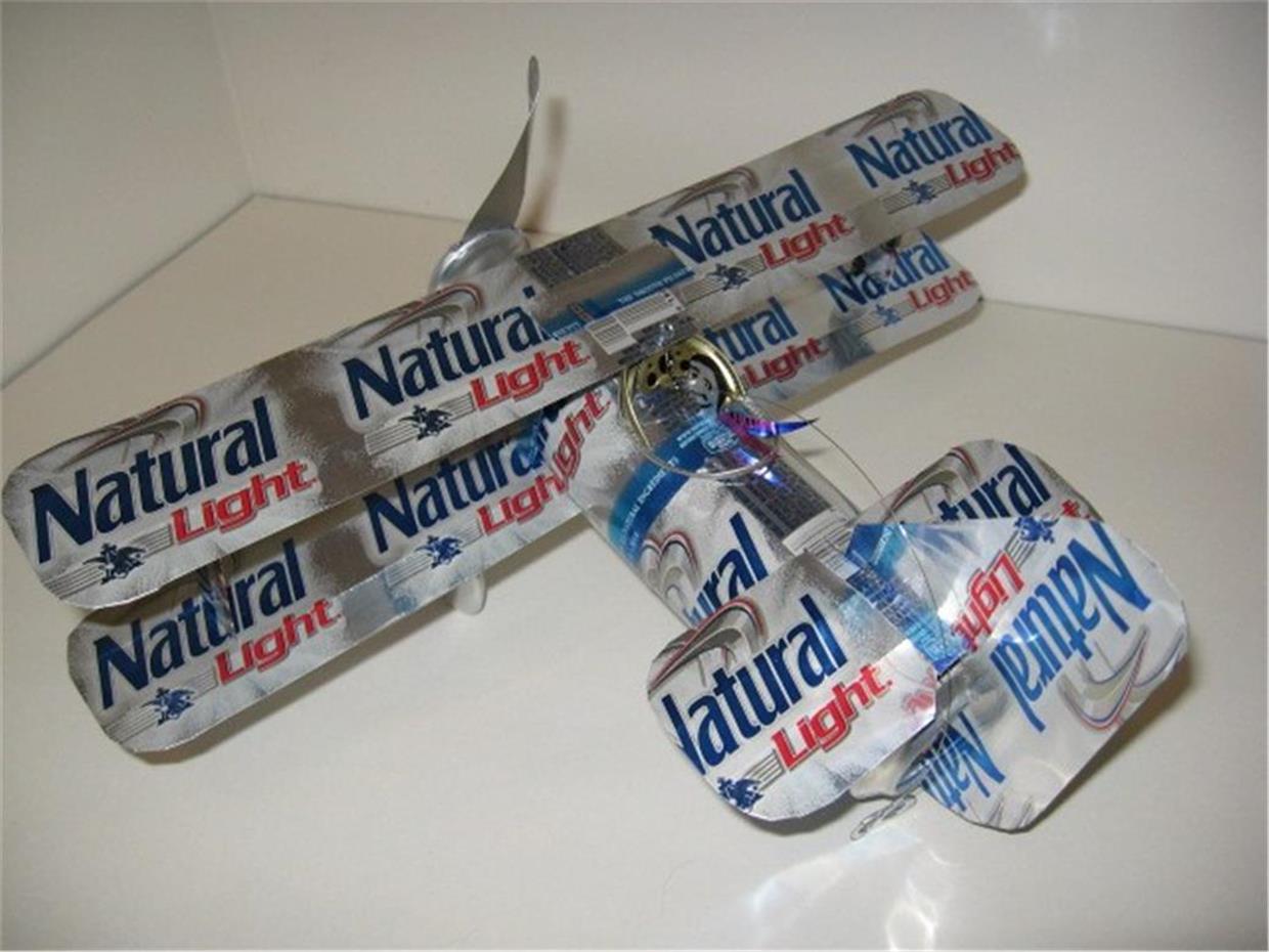 Natural Light Beer Can Airplane Handmade wind spinner eBay