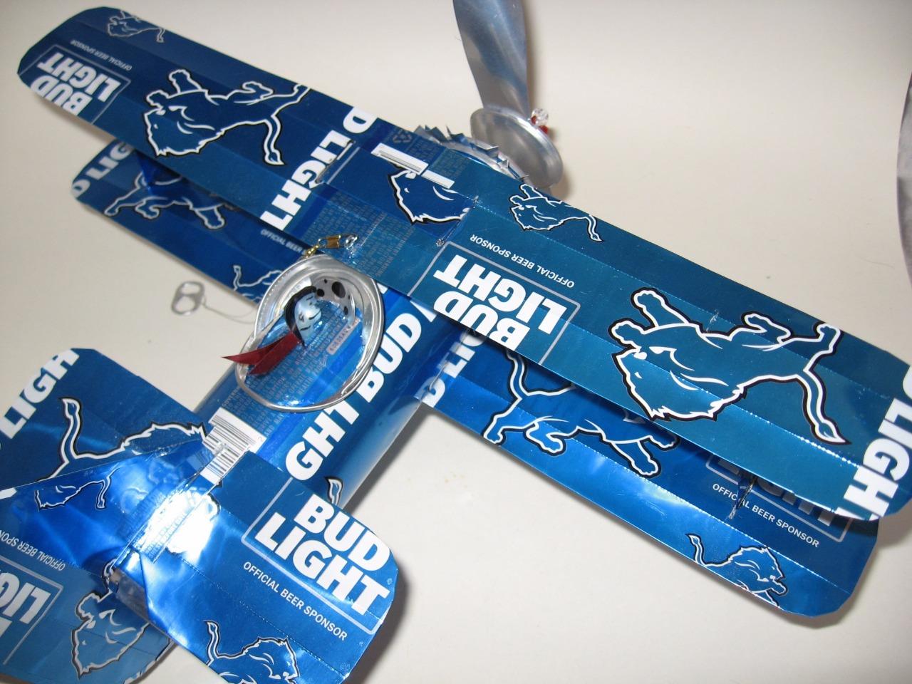 Bud Light Lions Beer Can Airplane Unique Handmade wind spinner