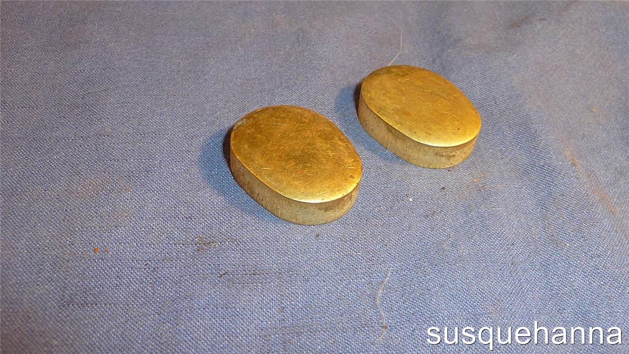 2ea USA SCHRADE Solid Brass pommel end cap knife making parts repair