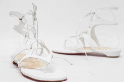 christian loubatan shoes - Christian Louboutin Girafina Gladiator White Flat Sandal Shoes 37 ... christian loubatan shoes - Christian Louboutin Girafina Gladiator White Flat Sandal Shoes 37 ...