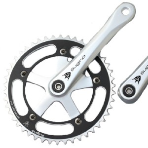 2010 SUGINO MIGHTY COMP CRANKSET Silver P.C.D.130mm