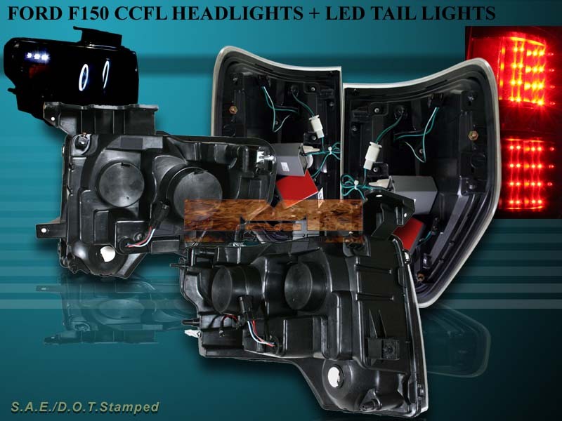 2009 2013 Ford F150 2 Halo Ccfl Led Projector Headlights
