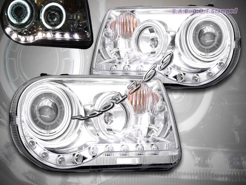 05 07 Chrysler 300c Srt8 Projector Headlights Chrome Ccfl