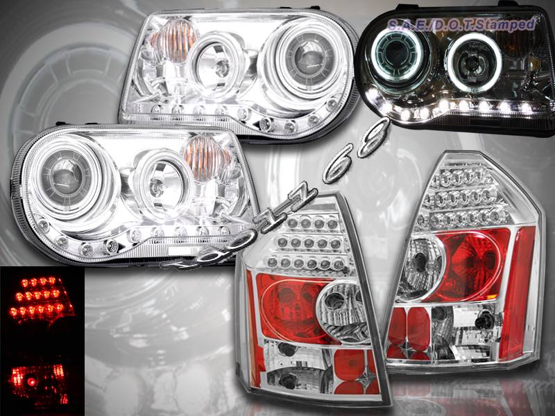 05 07 Chrysler 300c Srt8 Projector Headlights Chrome Ccfl