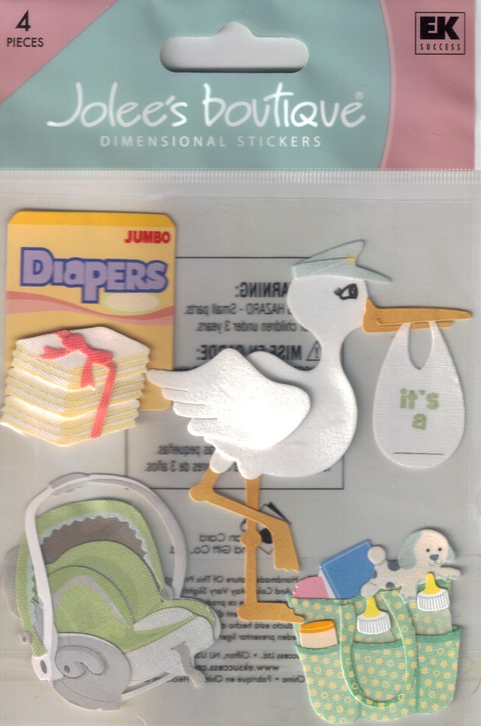BABY GIRL OUTFIT Jolee's Boutique 3-D Stickers Rattle Dummy Duck 