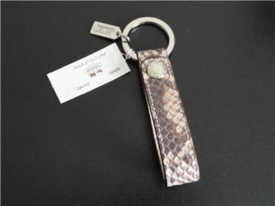 NWT Coach Python Leather KEY FOB KEY Ch