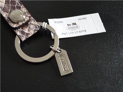 NWT Coach Python Leather KEY FOB KEY Ch