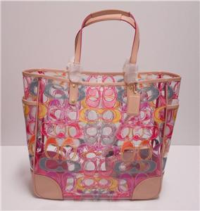 COACH Scribble Summer Clear Beach XL Tote Bag Wristlet Towel 22513 ~ ... COACH Scribble Summer Clear Beach XL Tote Bag Wristlet Towel 22513 ~ ...