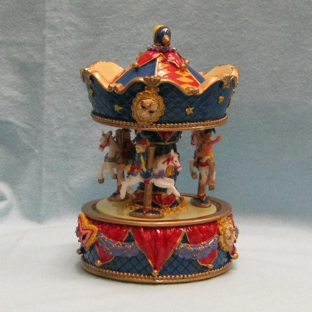 Musical Horse Carousel Figurine with Jester Hat on Top eBay