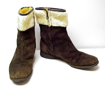... 60s Brown Suede Faux Fur Mukluks Snow Boots Hush Puppies 6 5 | eBay