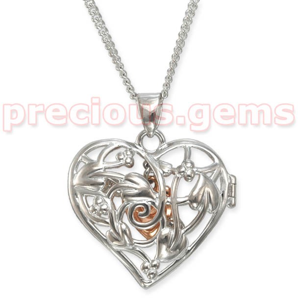 ... Sterling Silver 9ct Rose Gold Tree Of Life Heart Locket Necklace ... Sterling Silver 9ct Rose Gold Tree Of Life Heart Locket Necklace