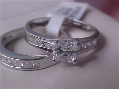 His Her Hers Princess Wedding Engagement 3 Ring Set