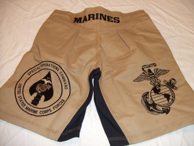 2xl mma soc usmc marines marsoc khaki tan pt fight shorts mar short