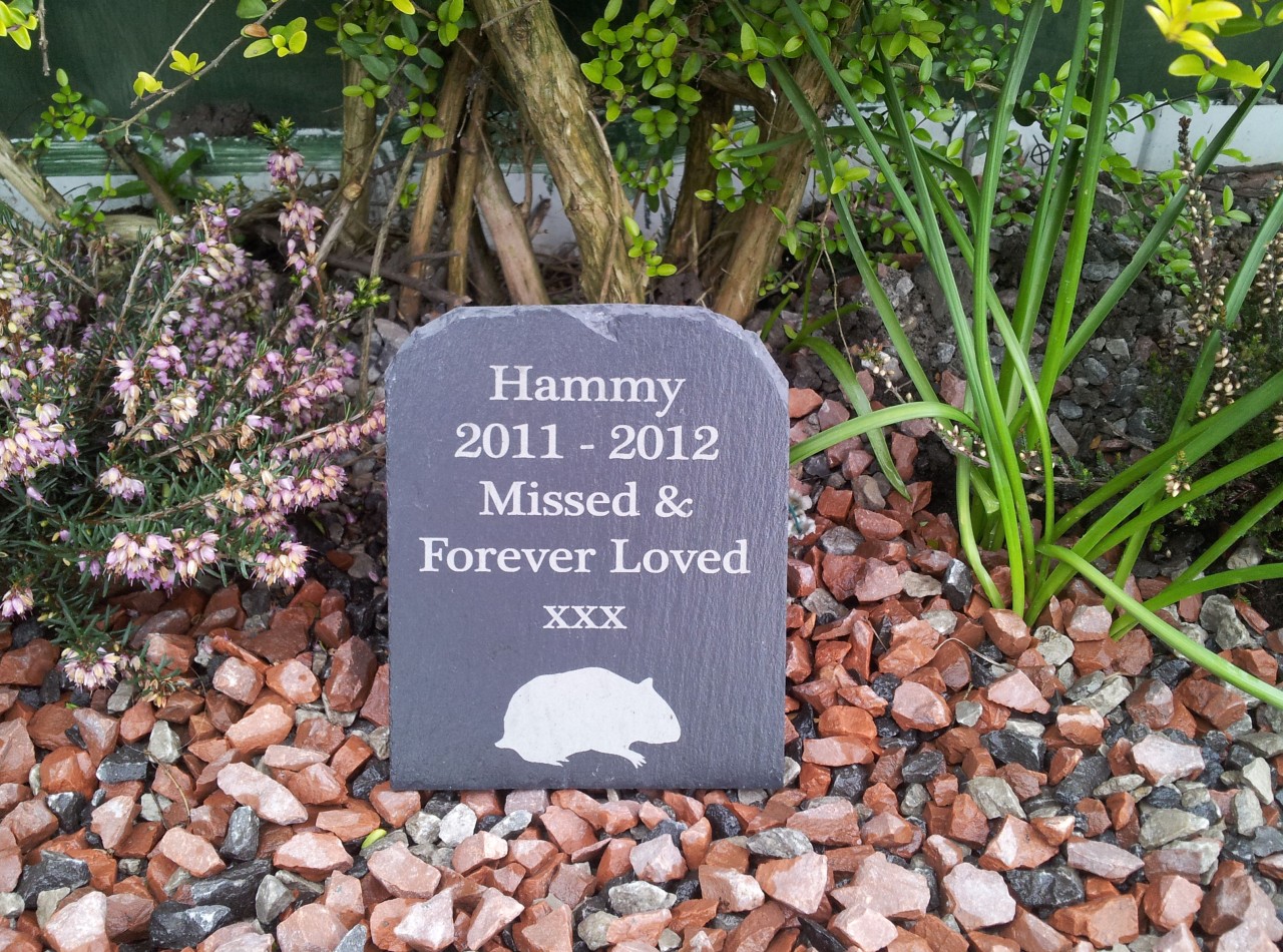 Natural Slate Pet Memorial Grave Marker Headstone 11cm x 14cm Small Dog