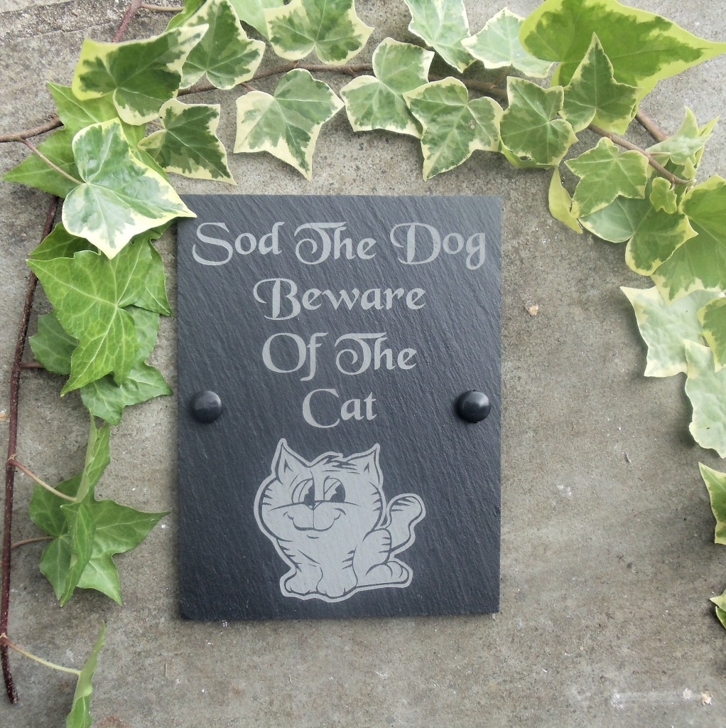 Funny Natural Slate Pet Cat Plaque Sign 11 Designs Ideal Gifts For Cat
