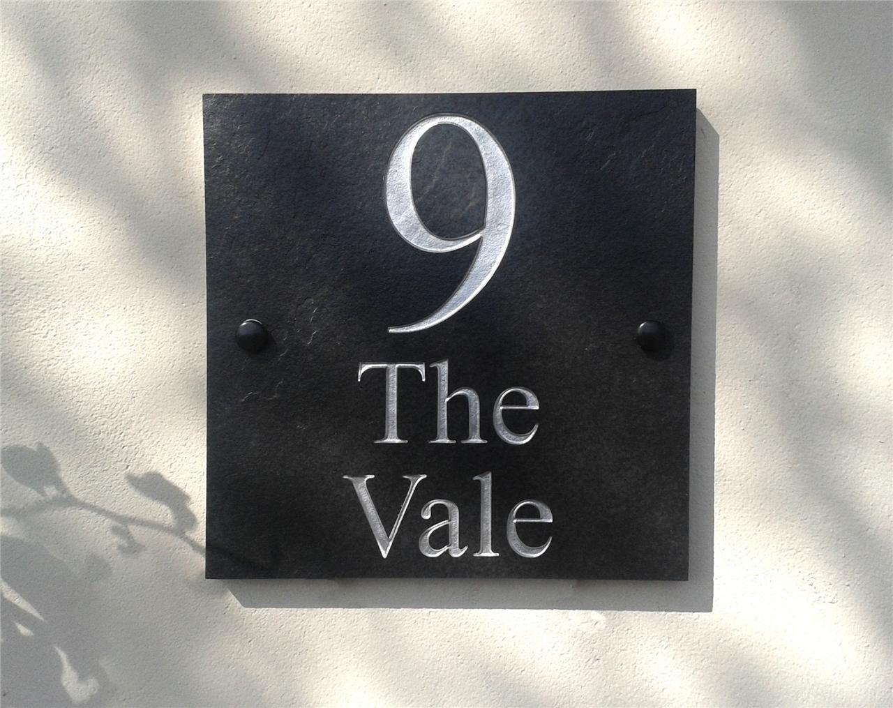 High Quality Deep Engraved Natural Honed Slate House Name Sign Number Plaque 