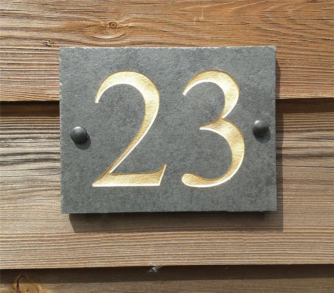 Slate Home Décor Plaques & Signs Engraved Natural Slate House Door Sign Name Number Plaque 20cm X 1284126 - Foto 8