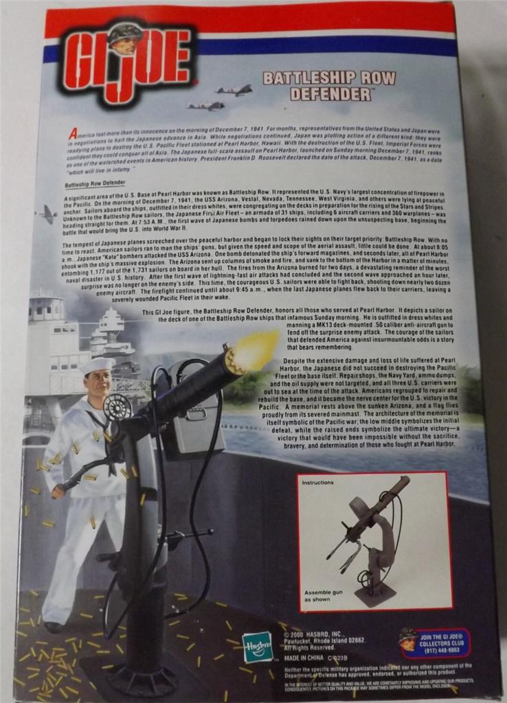HASBRO GI JOE Battleship Row Defender Pearl Harbor 12" Figure NEW IN