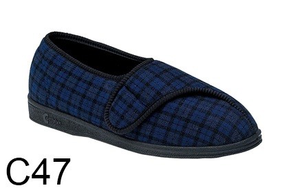 mens wide fitting slippers with velcro