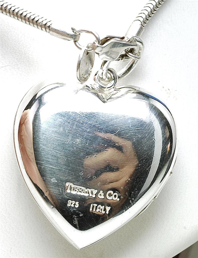 RARE Vintage Tiffany & Co. Sterling Silver Opening Locket Heart Necklace w Chain | eBay
