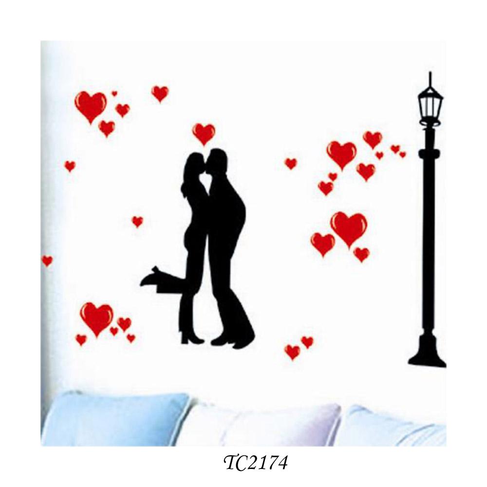 Love Hearts Romance Couples Wall Paper Stickers 8 Styles (Pick Your