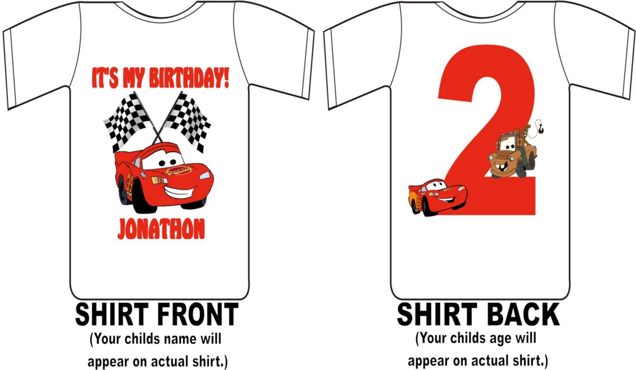 Disney Pixar Cars Custom Birthday Shirt  eBay