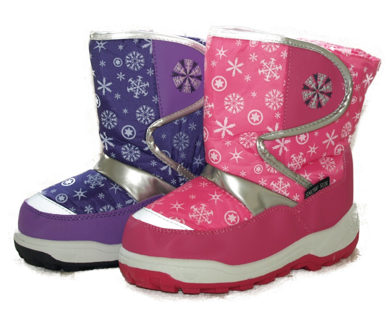 GIRLS PINK PURPLE SNOW SKI BOOTS  UK 12- 2