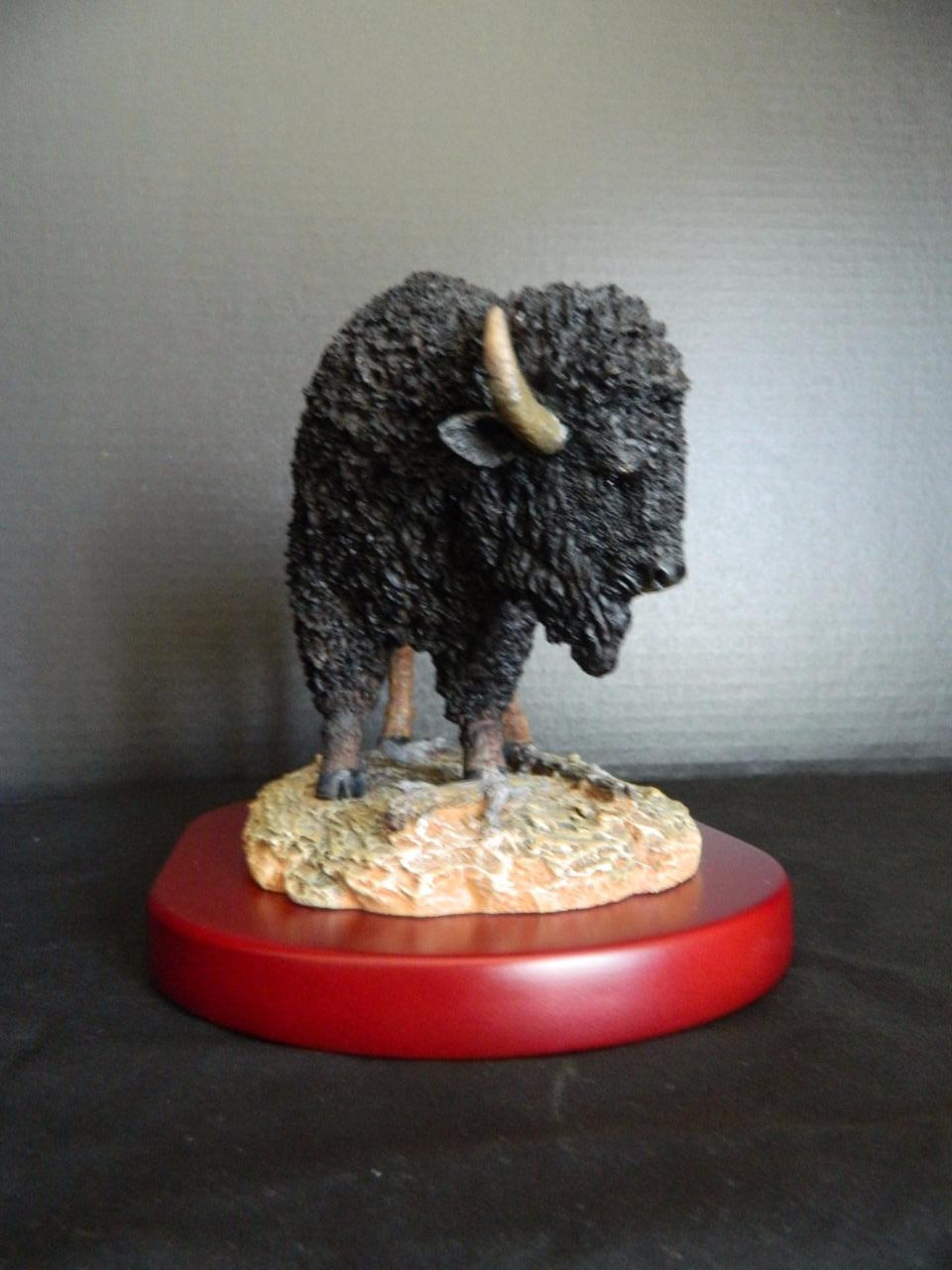 Bison Buffalo Figurine Sculpture Amy & Addy Gray Rock Collection